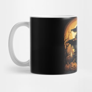 Halloween witch cat Mug